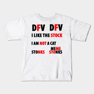 Meme stocks DFV stonks sticker pack Kids T-Shirt